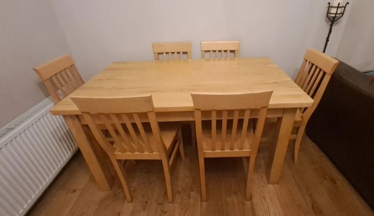 Kitchen table & 6 chairs solid maple. - Image 1