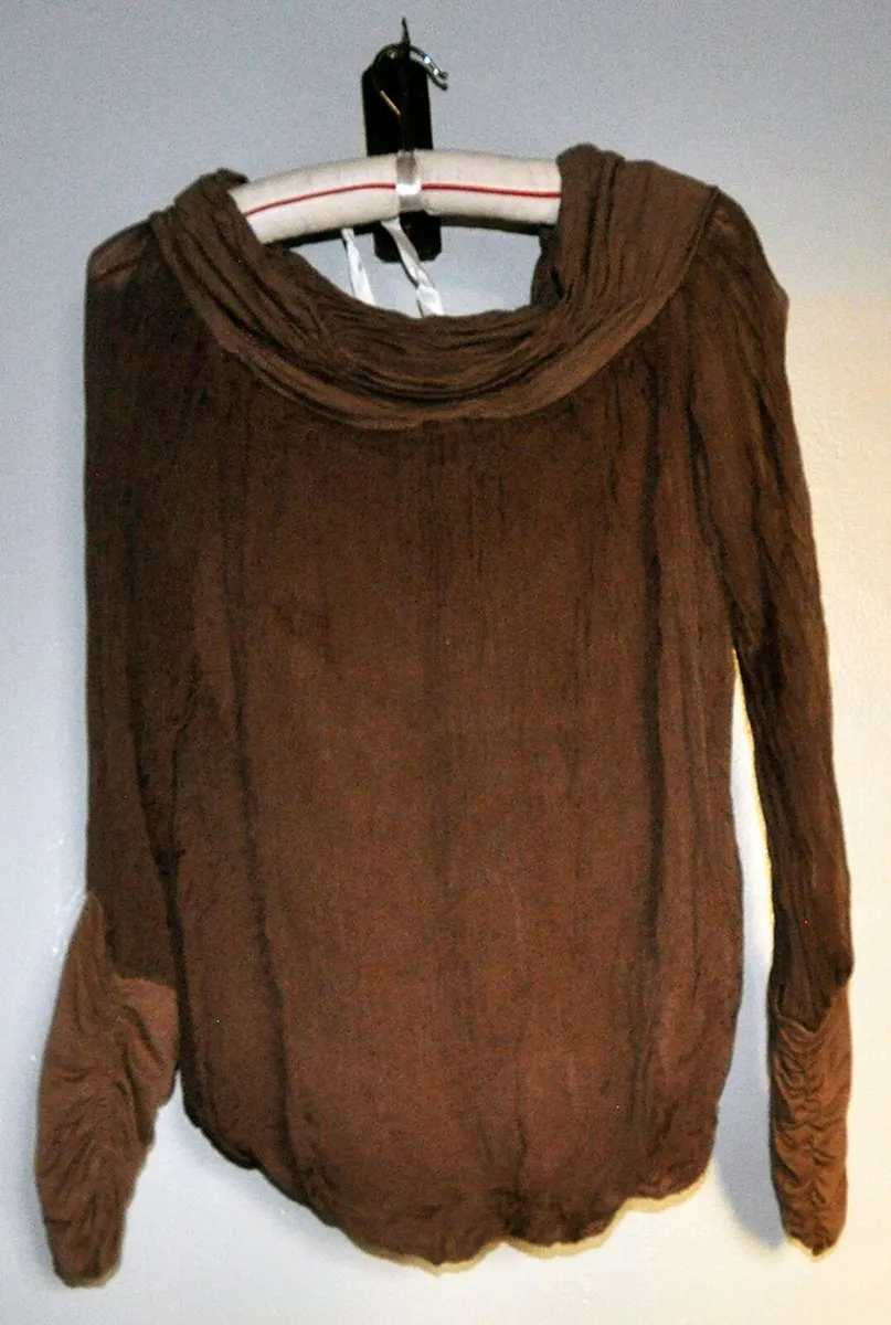 Dressy Silk Taupe Top - Image 1