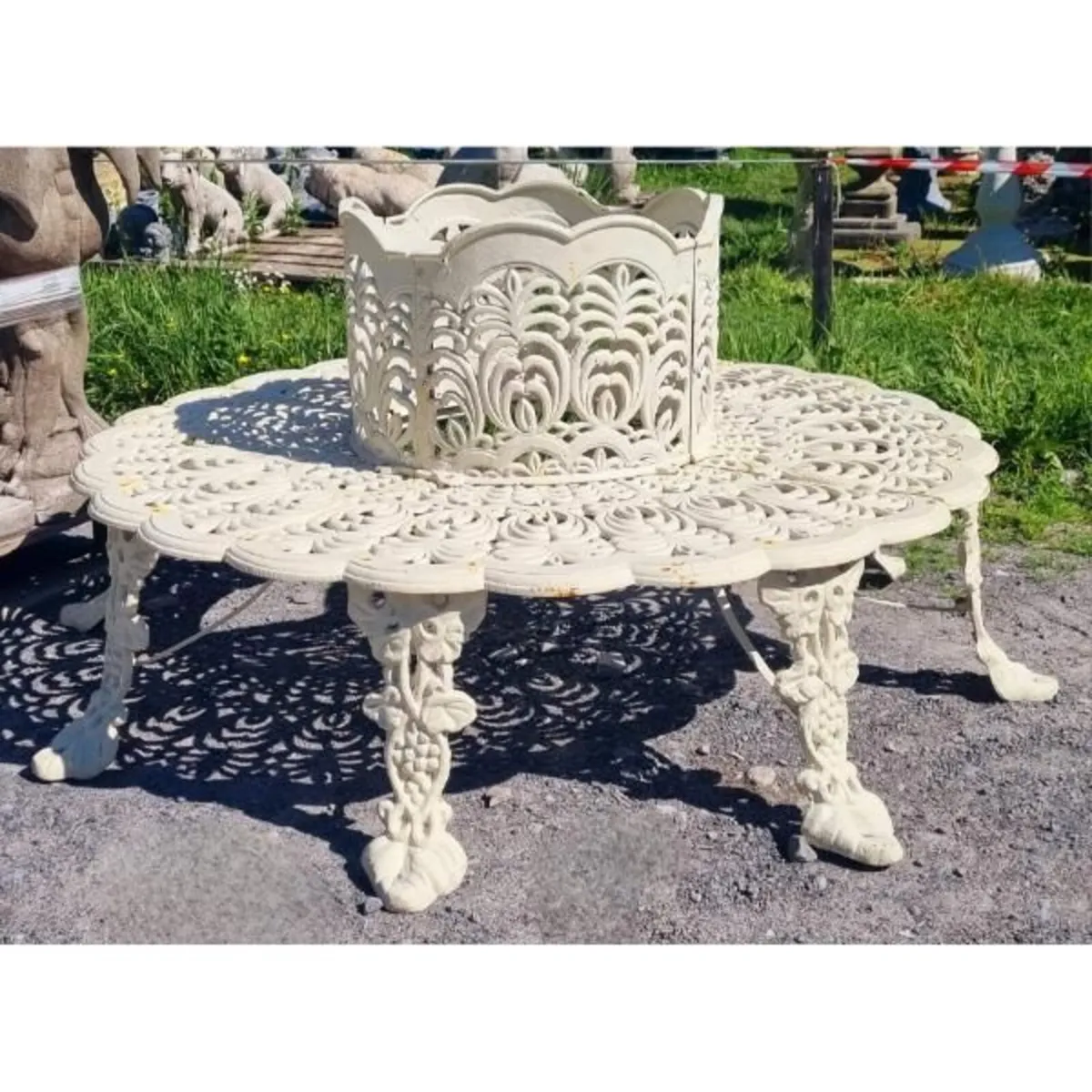 Cast Iron Tree Bench White CH-717-W - Image 1