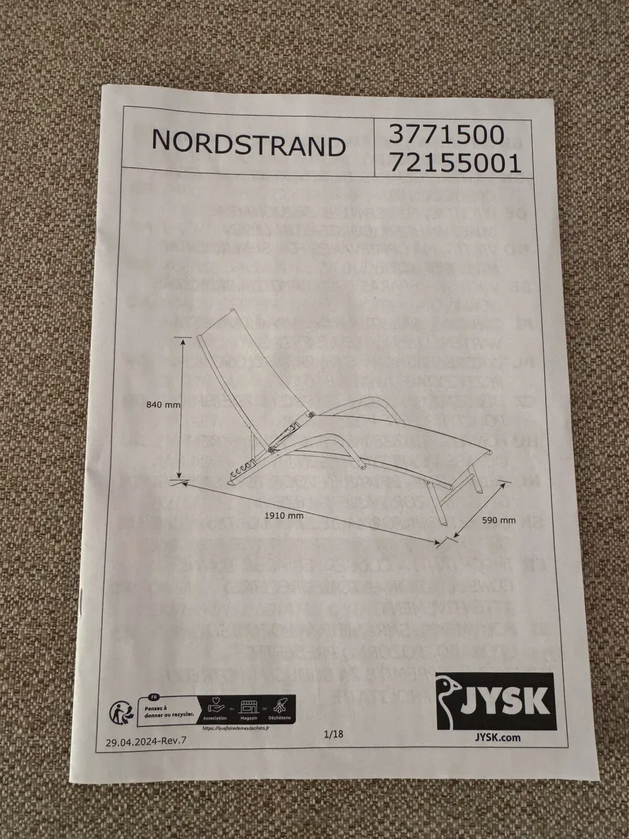 JYSK Nordstand Recliner Garden Chair - Image 3