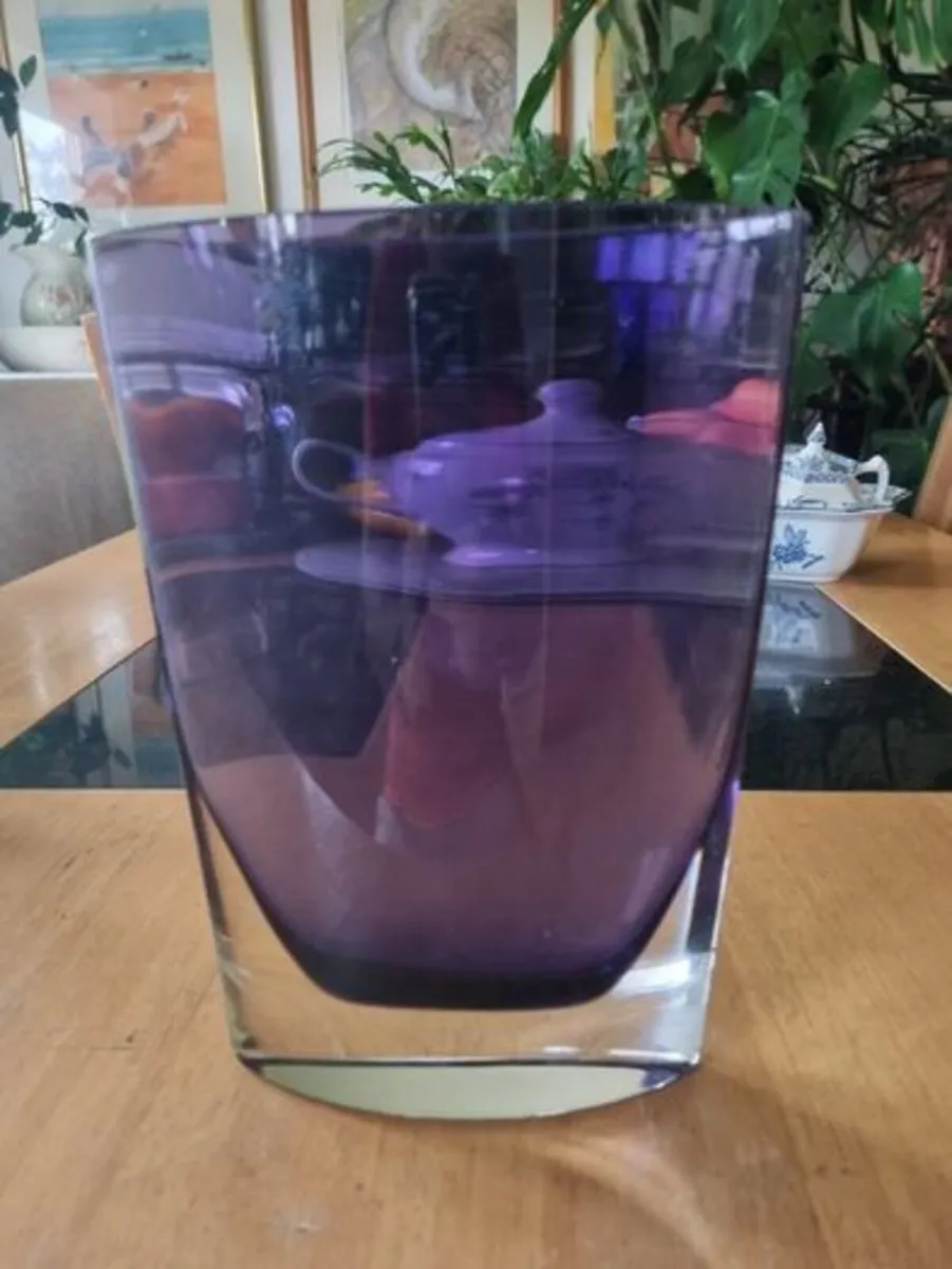 Flat vase Polish art glass - Krosno - Image 1