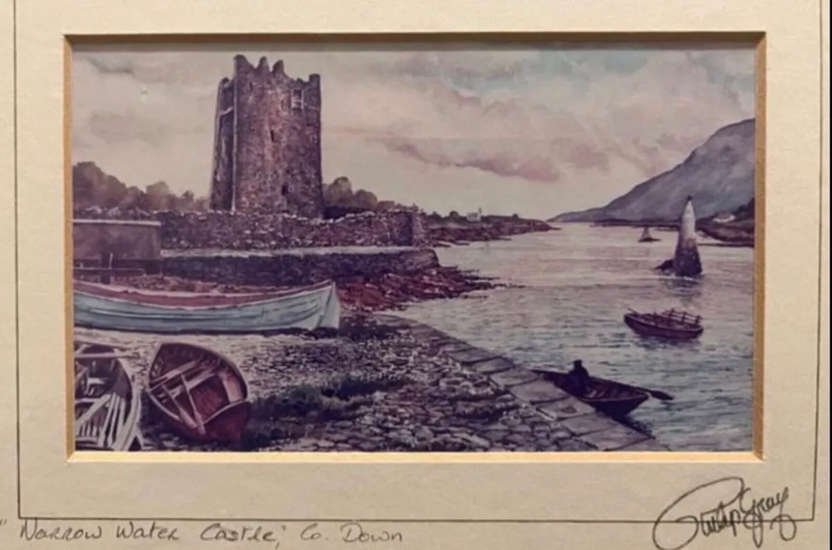 Vintage print of Narrow Water Castle - Image 2