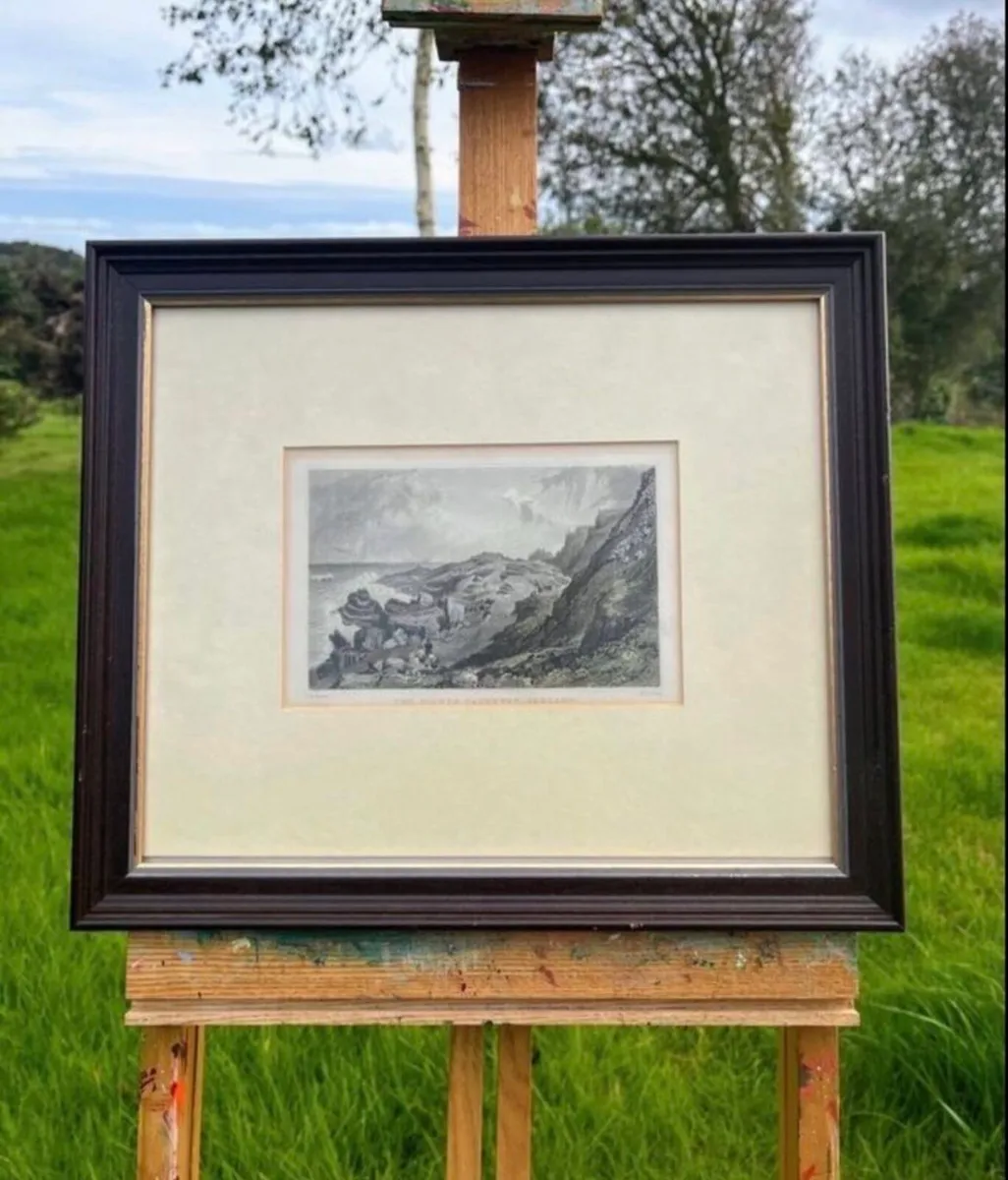 Antique year 1832 Giants Causeway Steel engraving - Image 1