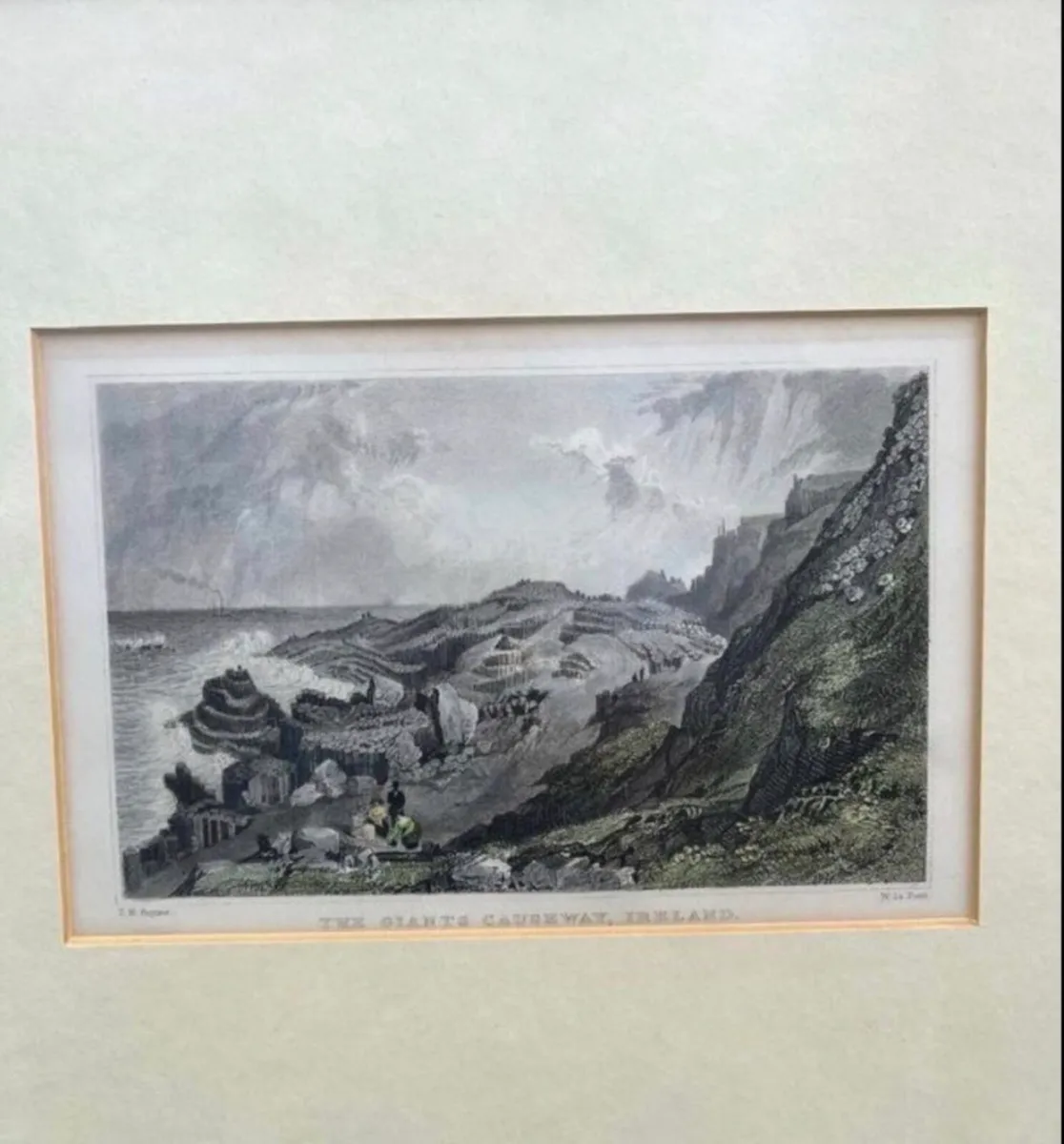 Antique year 1832 Giants Causeway Steel engraving - Image 2