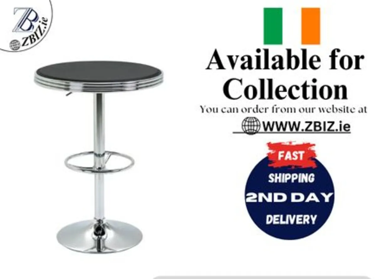 Round Cafe Bistro Table with Footrest - Image 1