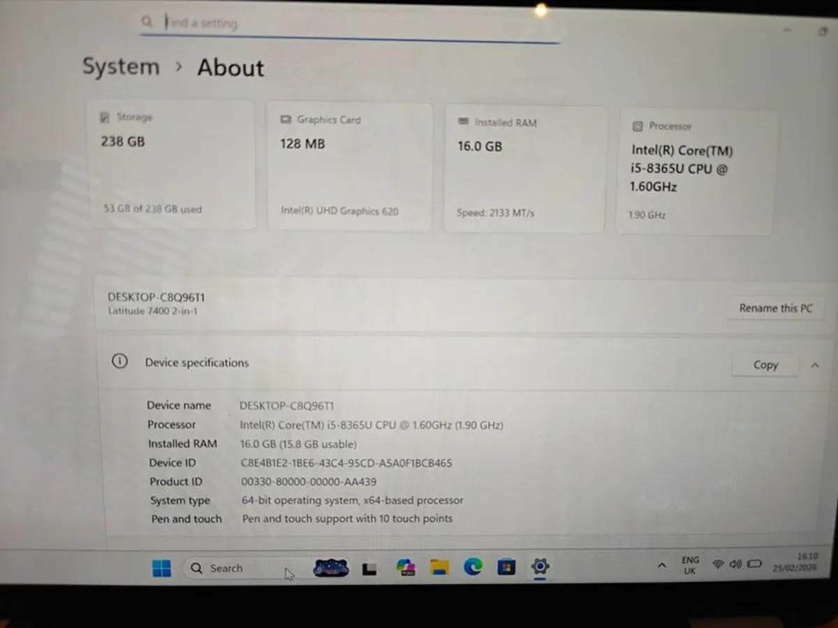 DELL Latitude 7400 2-in-1 360 Rotated Touchscreen - Image 4