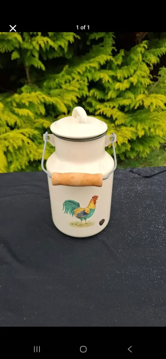 Enamel chicken milk churn