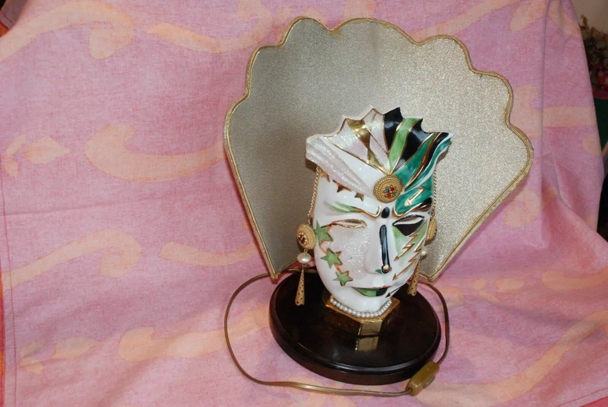 Table lamp Carnival Mask '90 Hand Painted - Image 2