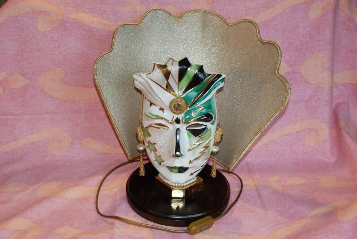 Table lamp Carnival Mask '90 Hand Painted - Image 3
