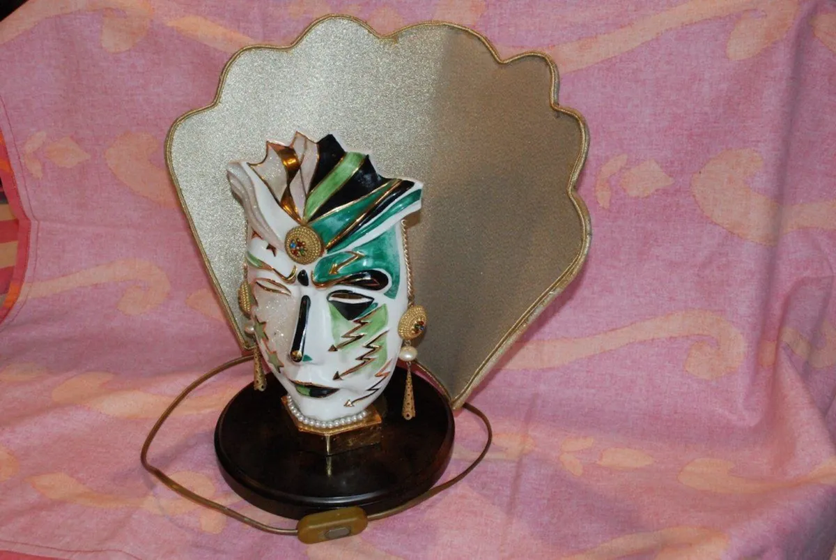 Table lamp Carnival Mask '90 Hand Painted - Image 4