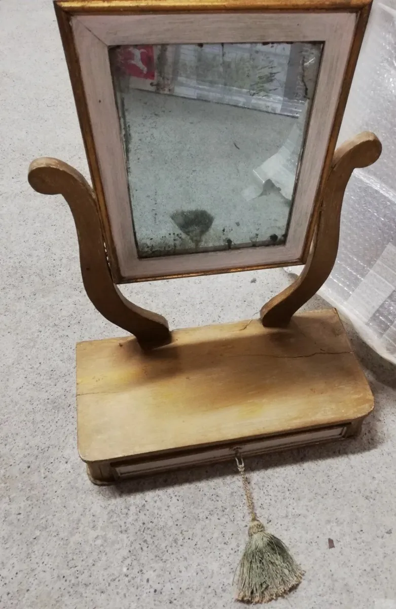 Small shelf with mirror in lacquered wood Vintage - Image 1
