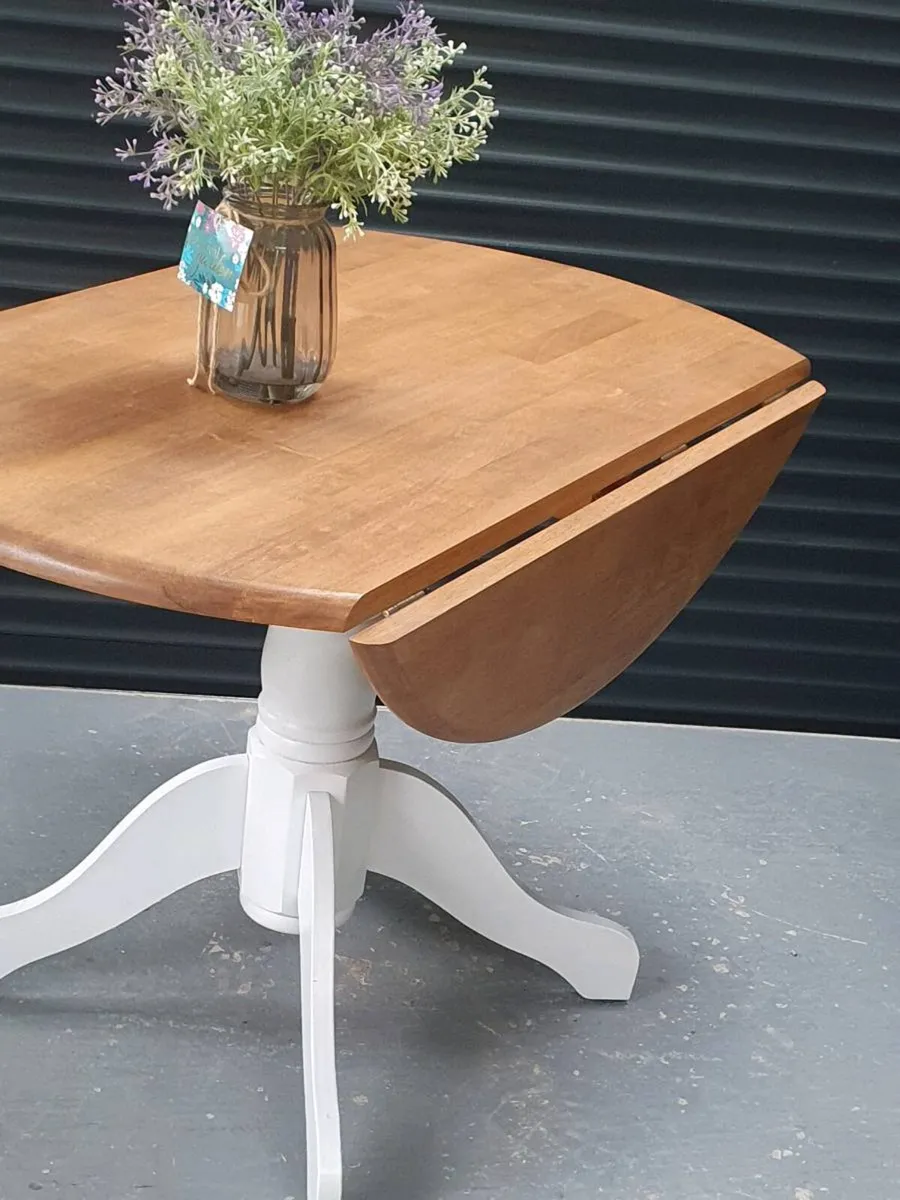 4 seater dropleaf oak dining ta - Image 3