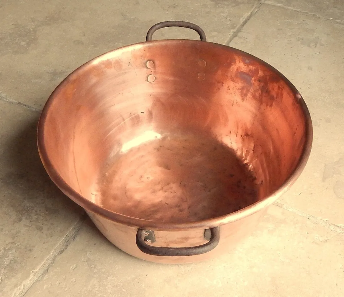 Large Vintage Handmade Copper Jam Pan - Image 2