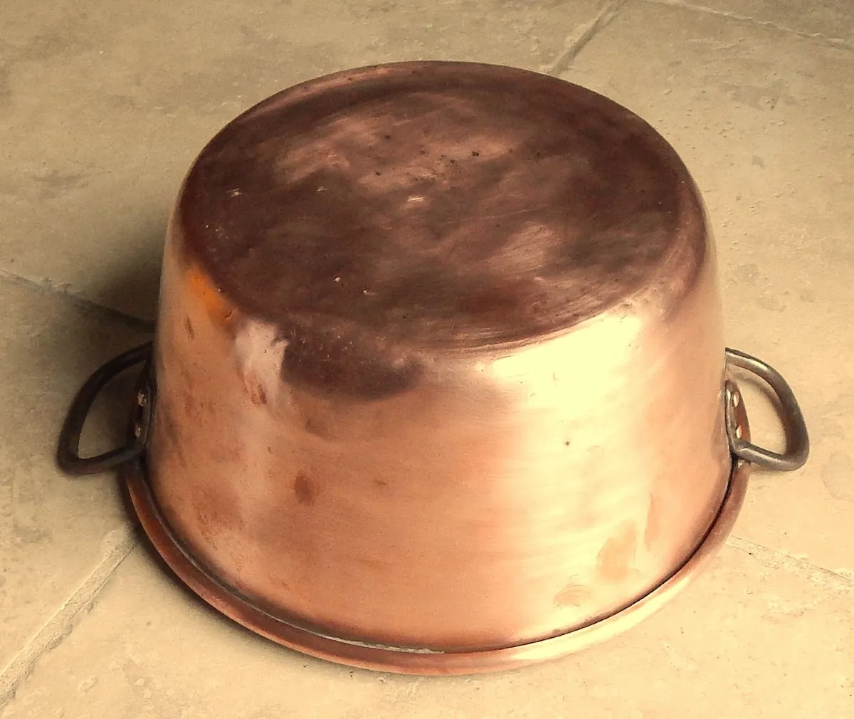 Large Vintage Handmade Copper Jam Pan - Image 4