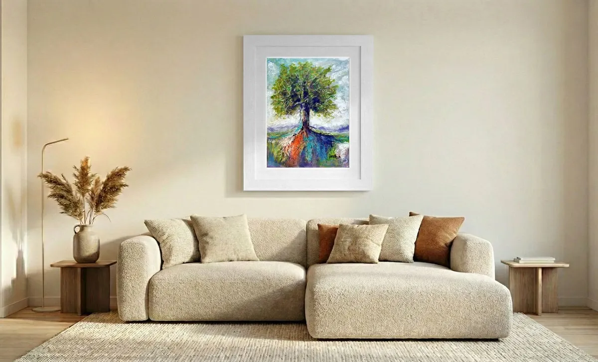 Original Green Tree of Life on 40x50cm Canvas - Image 1