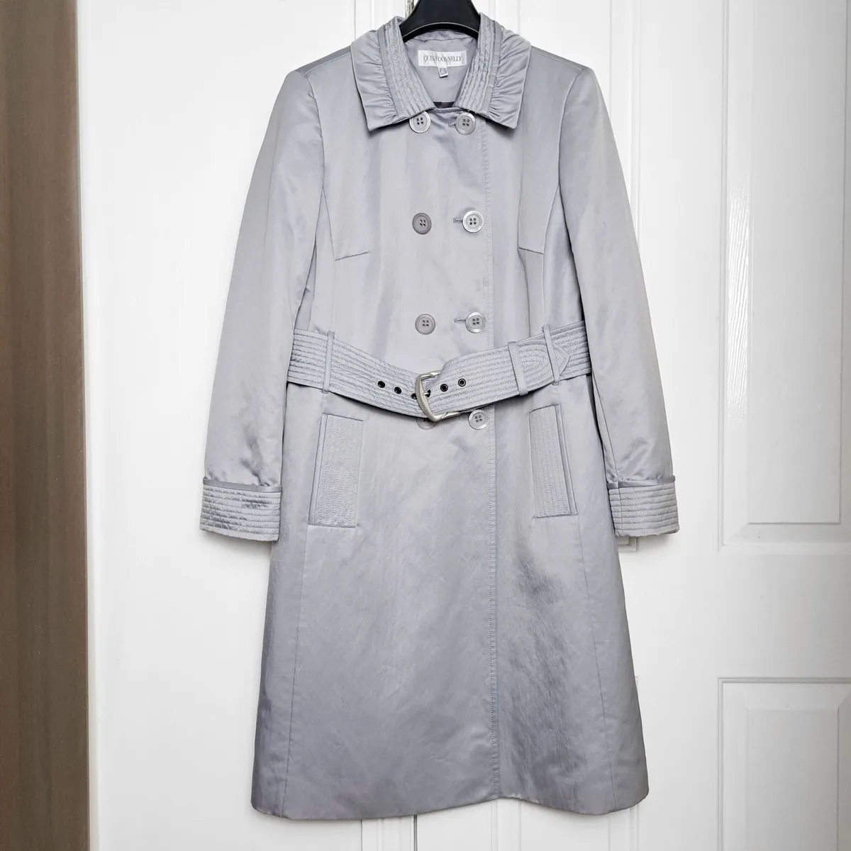 Quin & Donnelly Grey Blue Trench Coat 14UK - Image 1