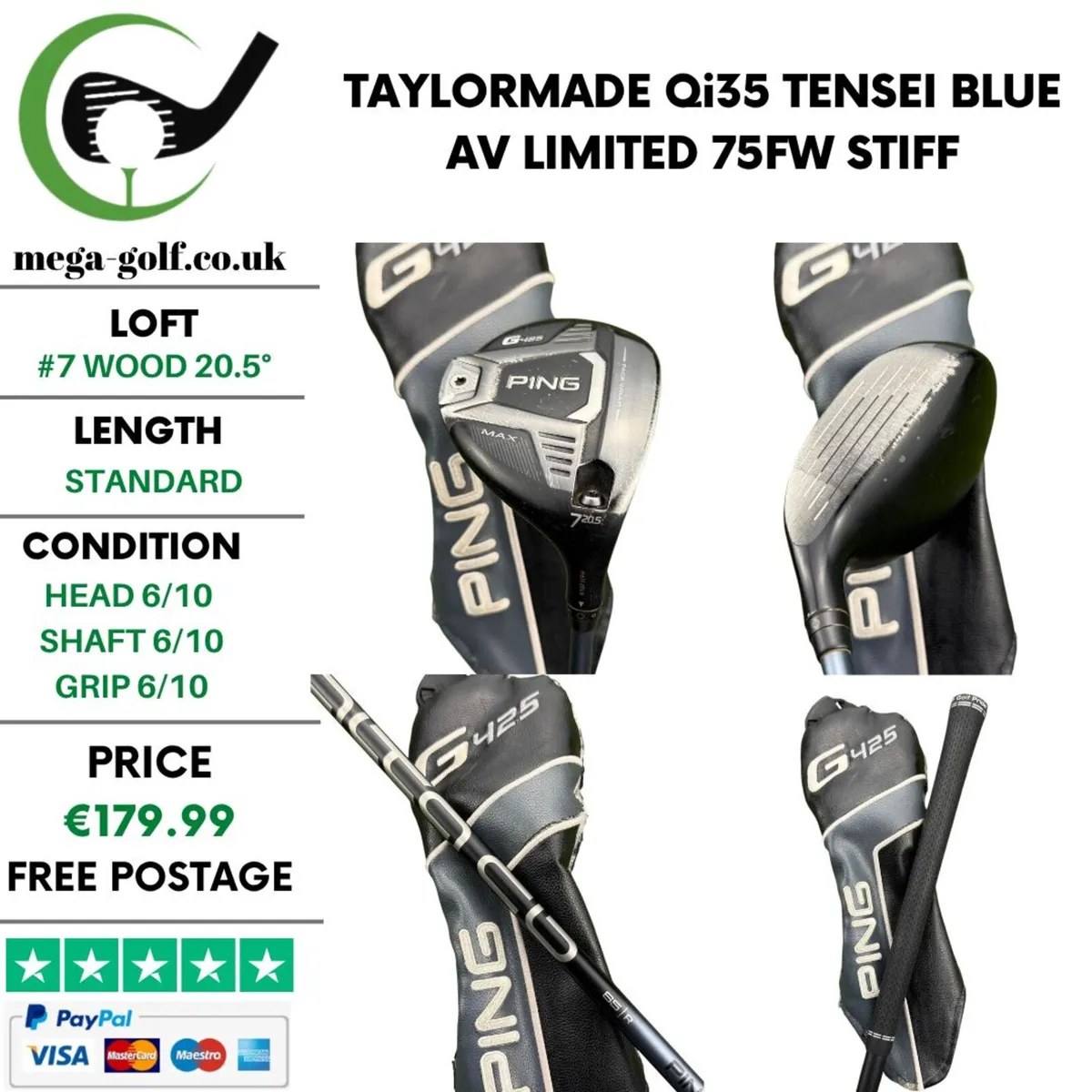 Ping G425 Max #7 Wood 20.5° / Alta Cb 65 Regular - Image 1