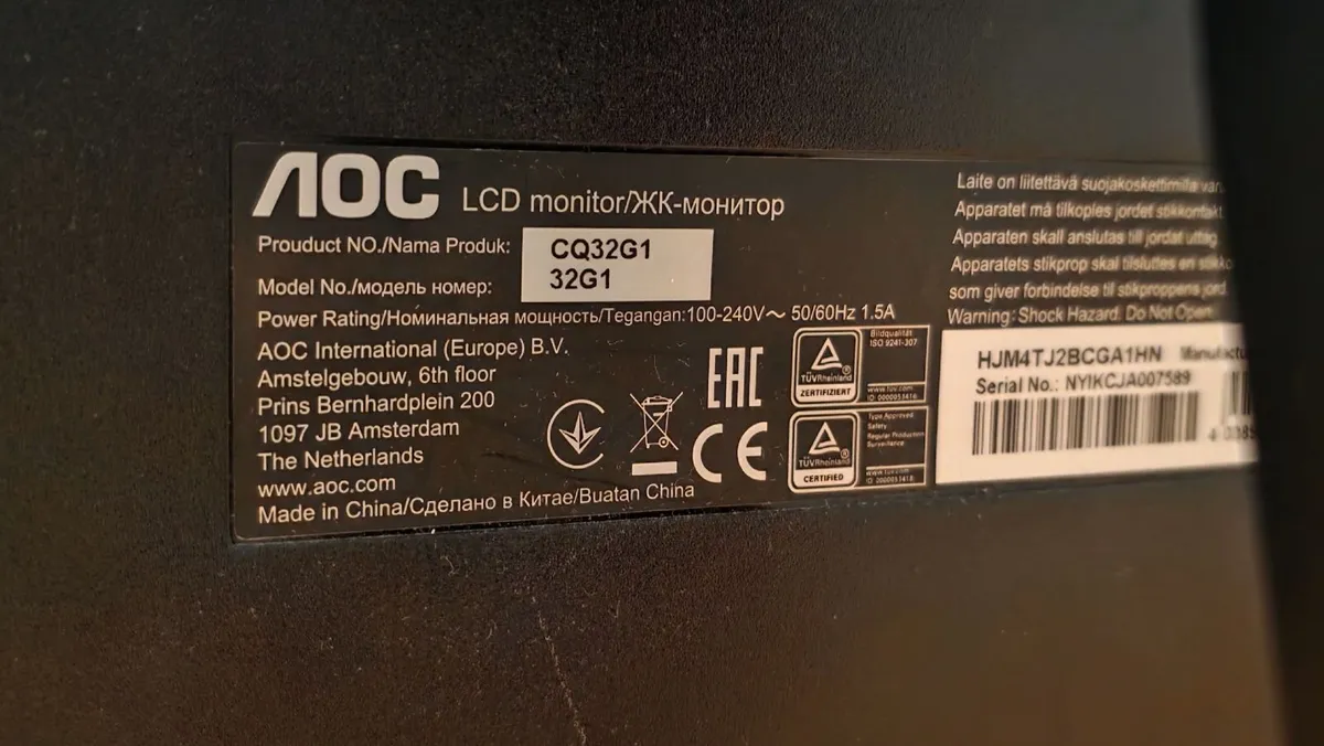 AOC 32-Inch Curved Gaming Monitor 144hz 1440p - Image 3