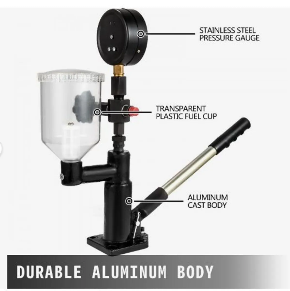 600 Bar Injector Tester 0.8L Fuel Pressure Gauge - Image 2