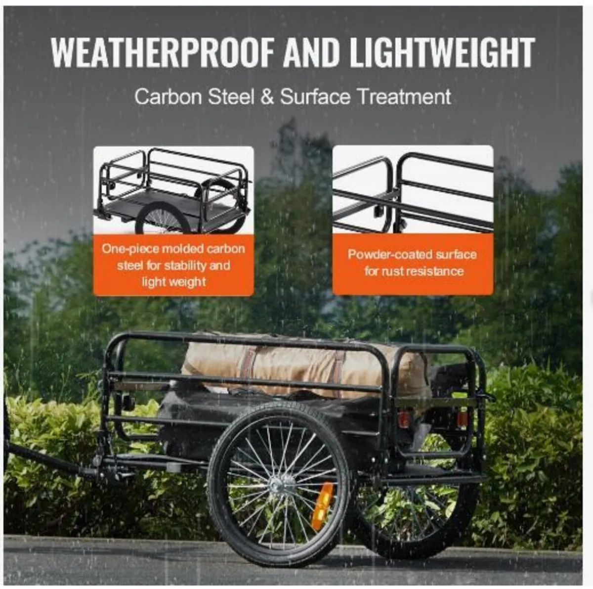 Bike Cargo Trailer, 72.5 kg Load Capacity - Image 4