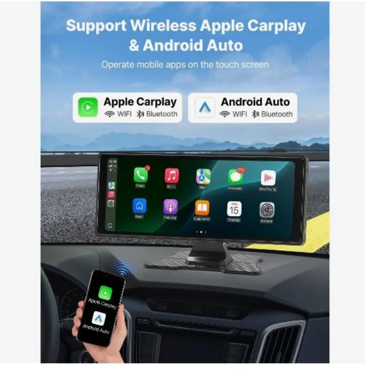 Wireless Car Stereo, 254 mm HD Portable Radio - Image 4