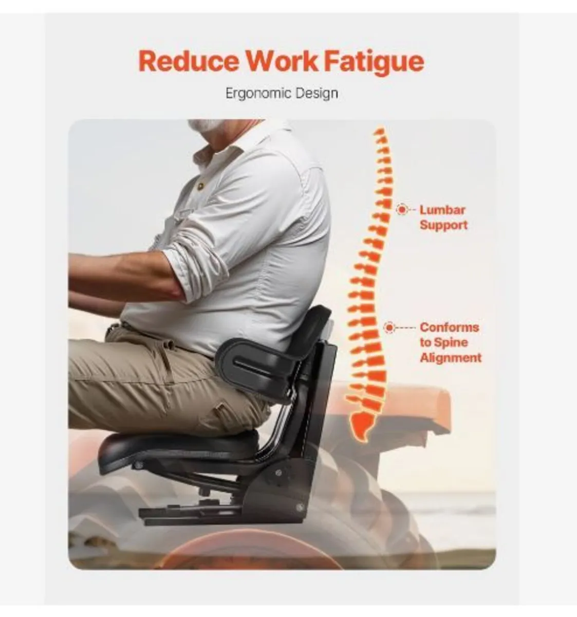 Universal Forklift Seat, Waterproof - Image 2