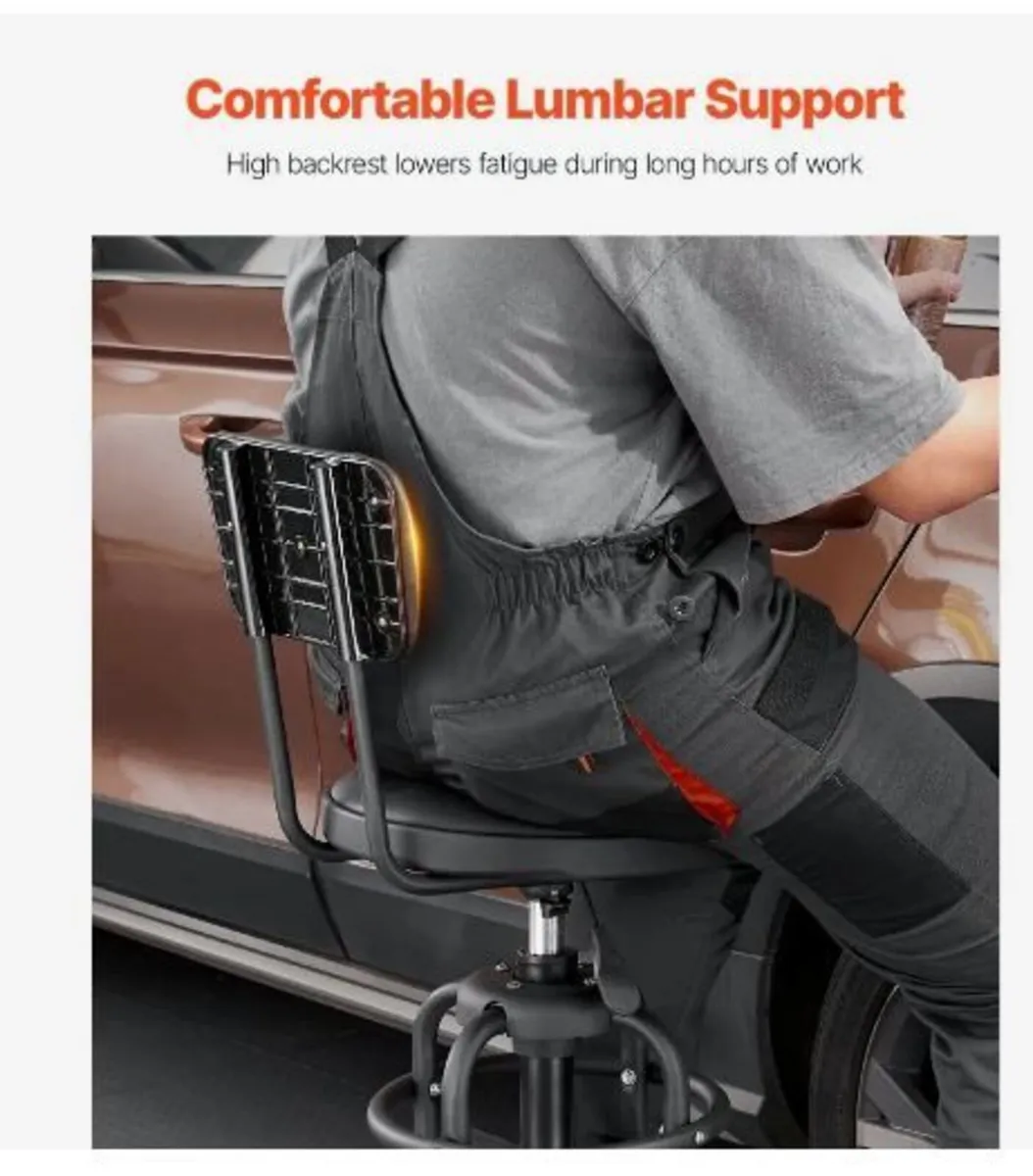 Shop Stool with Backrest - Image 2