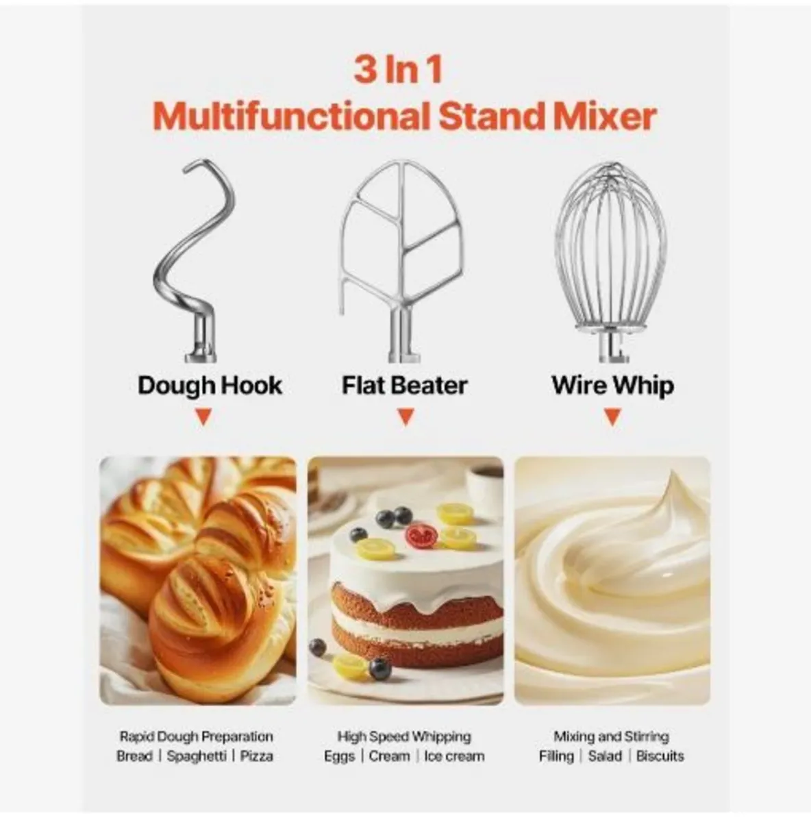 Electric Food Mixer 30L Food Stand Mixer 1100W - Image 3