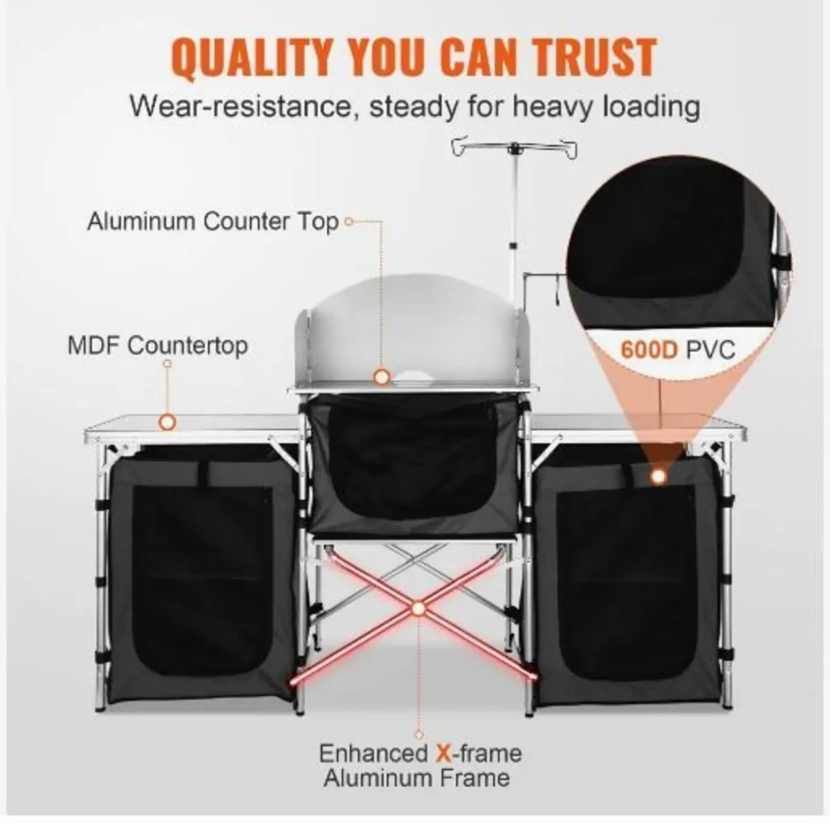 Camping Kitchen Table, Folding Outdoor - Image 4