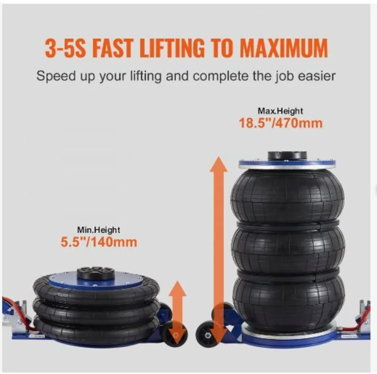 Air Jack, 5 Ton/11000 lbs Triple Bag Air Jack - Image 3