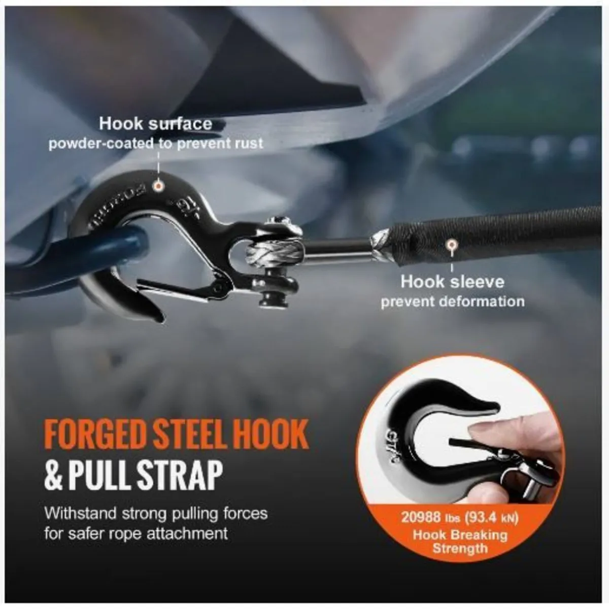 Synthetic Winch Rope, 9.5 mm x 30.48 m - Image 4