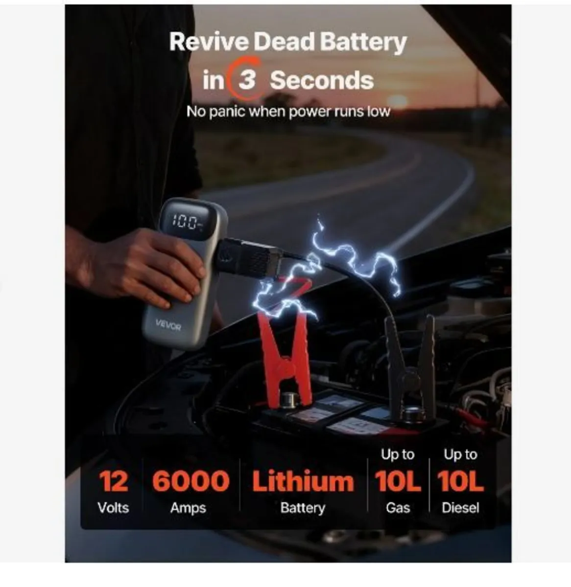 Jump Starter, 6000A Peak - Image 2