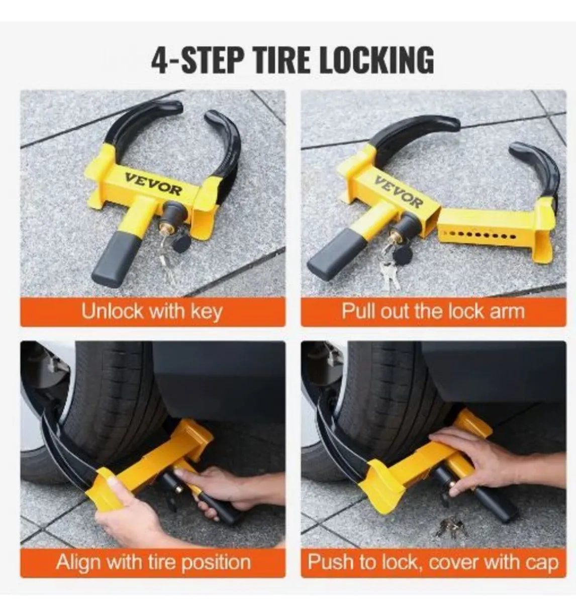 Wheel Lock, 2 Packs Universal Wheel Clamp - Image 4