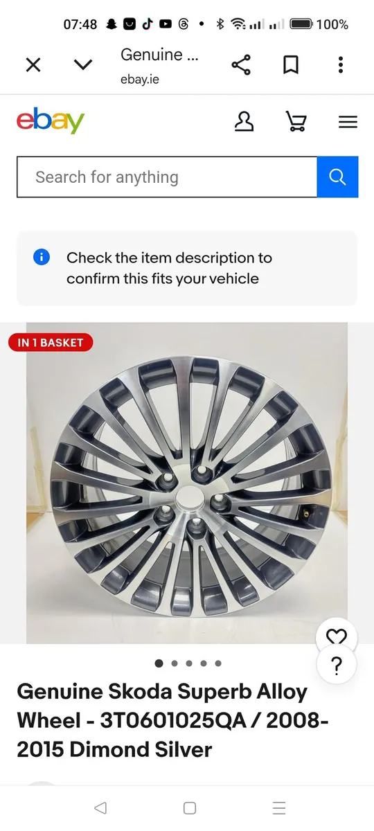 SKODA 18' ALLOYS AND VERY GOOD TYRES - Image 2