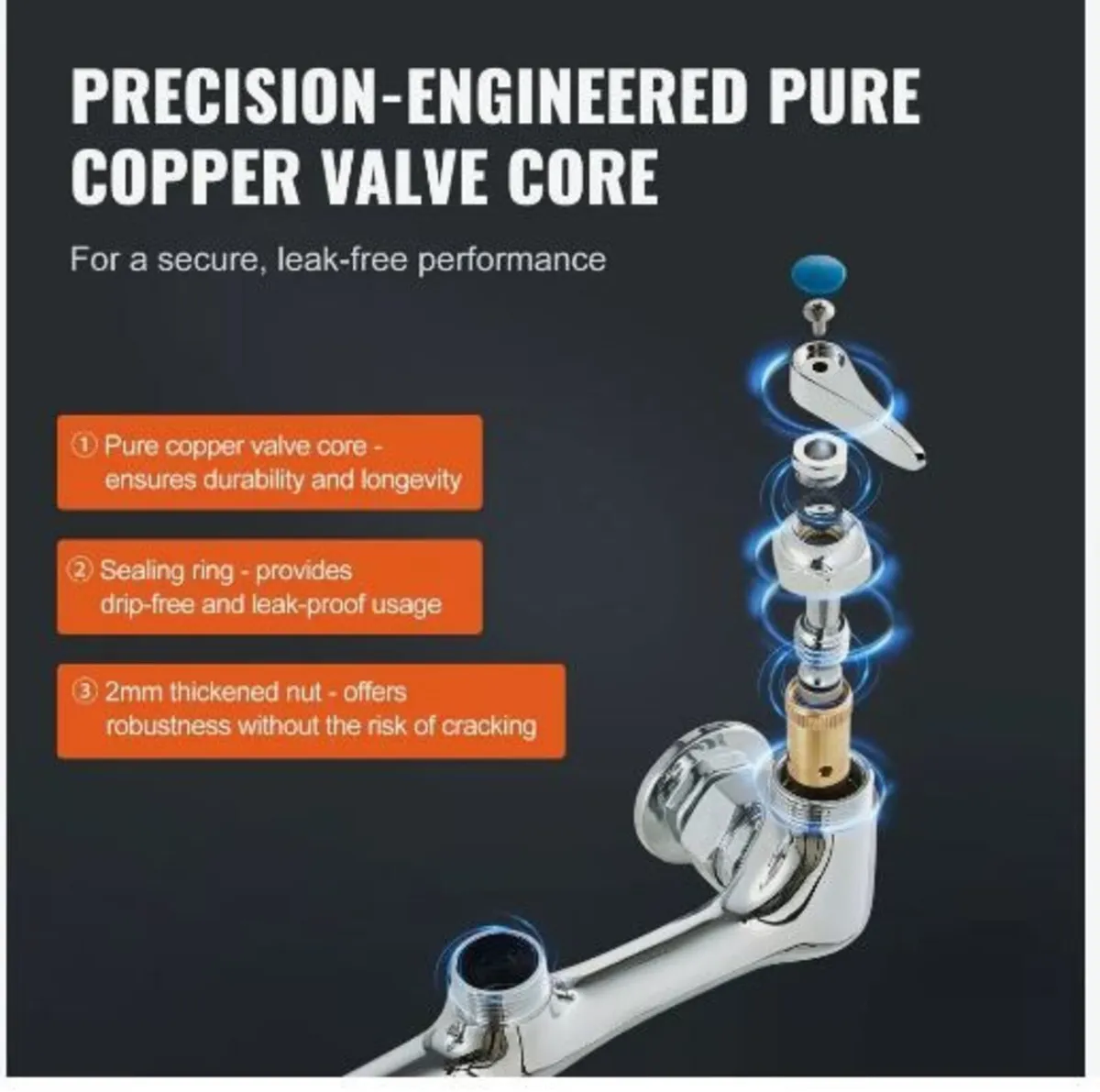 Commercial Faucet with Pre-Rinse Sprayer - Image 3