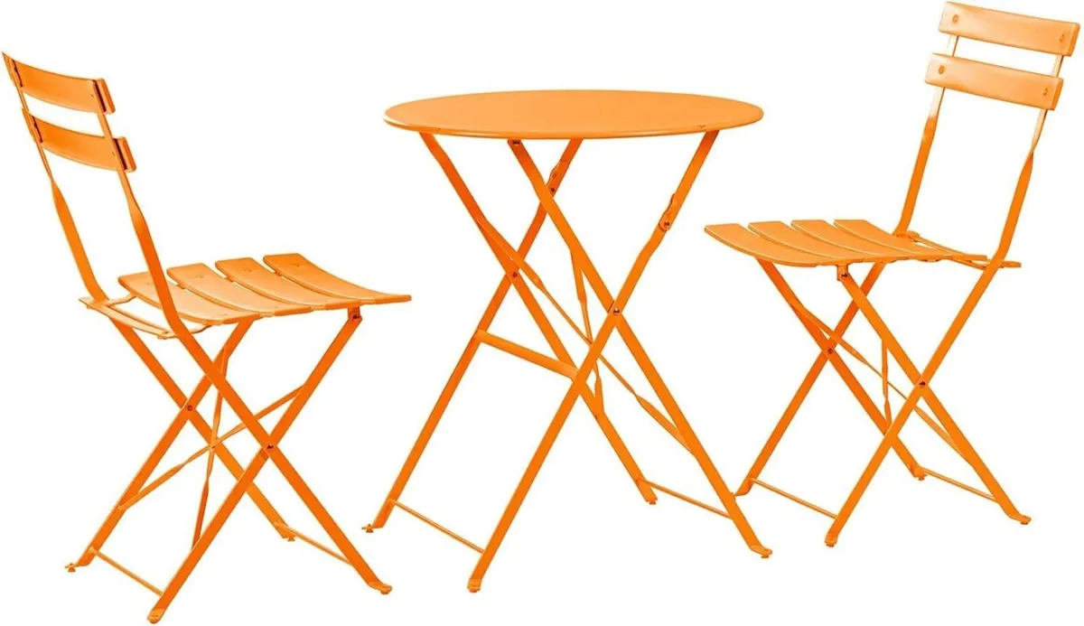 2 Seater Sussex Bistro Set - Folding Table Chairs - Image 1