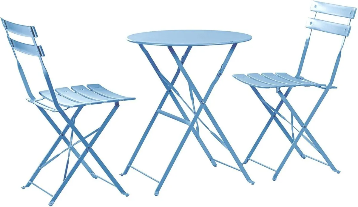 2 Seater Sussex Bistro Set - Folding Table Chairs - Image 1