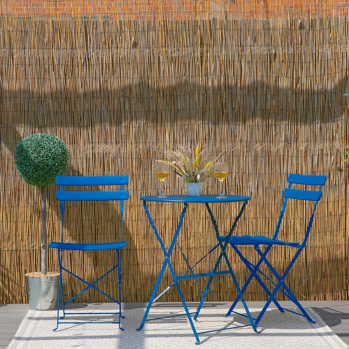 2 Seater Sussex Bistro Set - Folding Table Chairs - Image 2