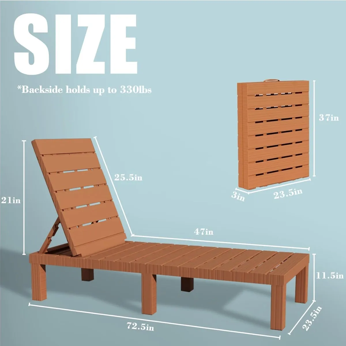 Outdoor Lounge Chair Pool Chaise Waterproof - Image 3