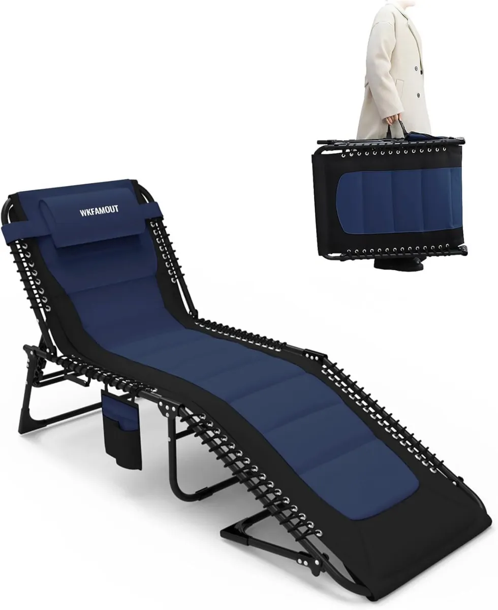 Folding Sun Lounger Cushion Reclining Chair 5 - Image 1