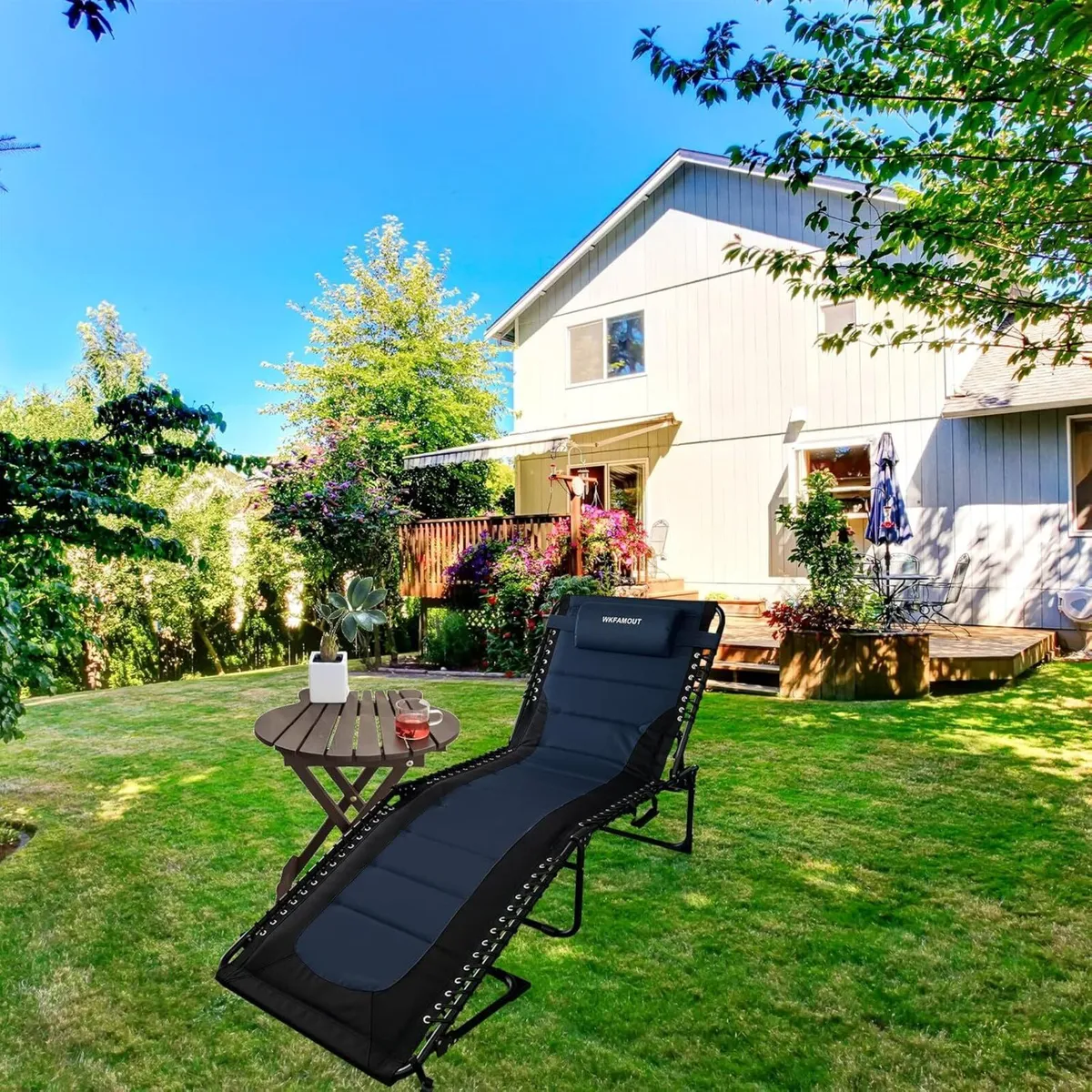 Folding Sun Lounger Cushion Reclining Chair 5 - Image 2