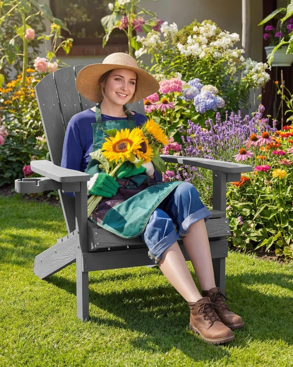 Adirondack Chair for Outdoor Garden: Plastic - Image 2