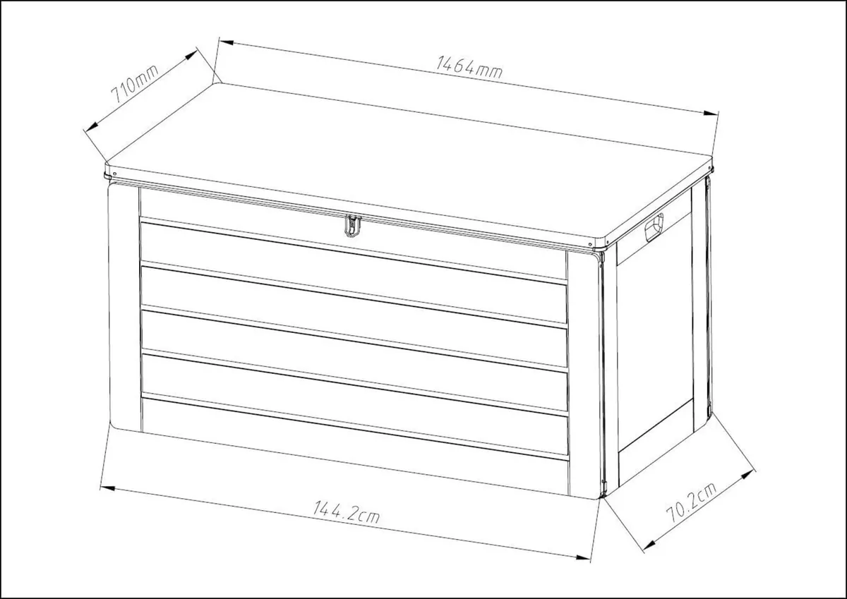 Grey Lockable Storage Patio Box with Sit-on Lid - Image 3