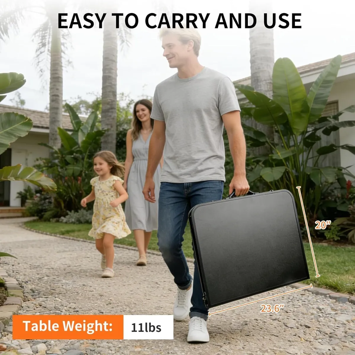 Compact Folding Table 100x60cm (3.3ft) 3-Height - Image 3