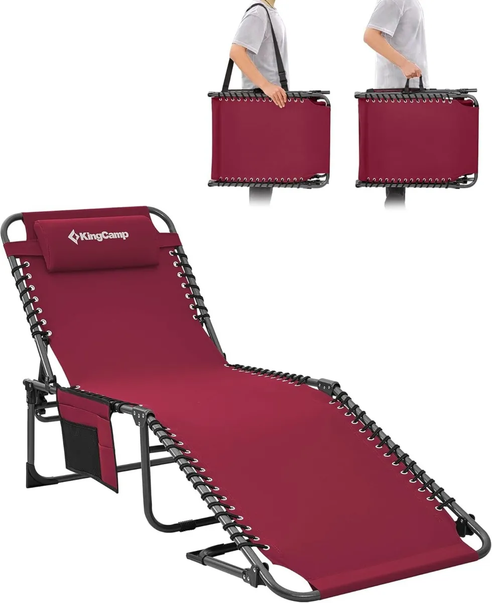 Camp Beds for Adults Sun Lounger 5-Position - Image 1