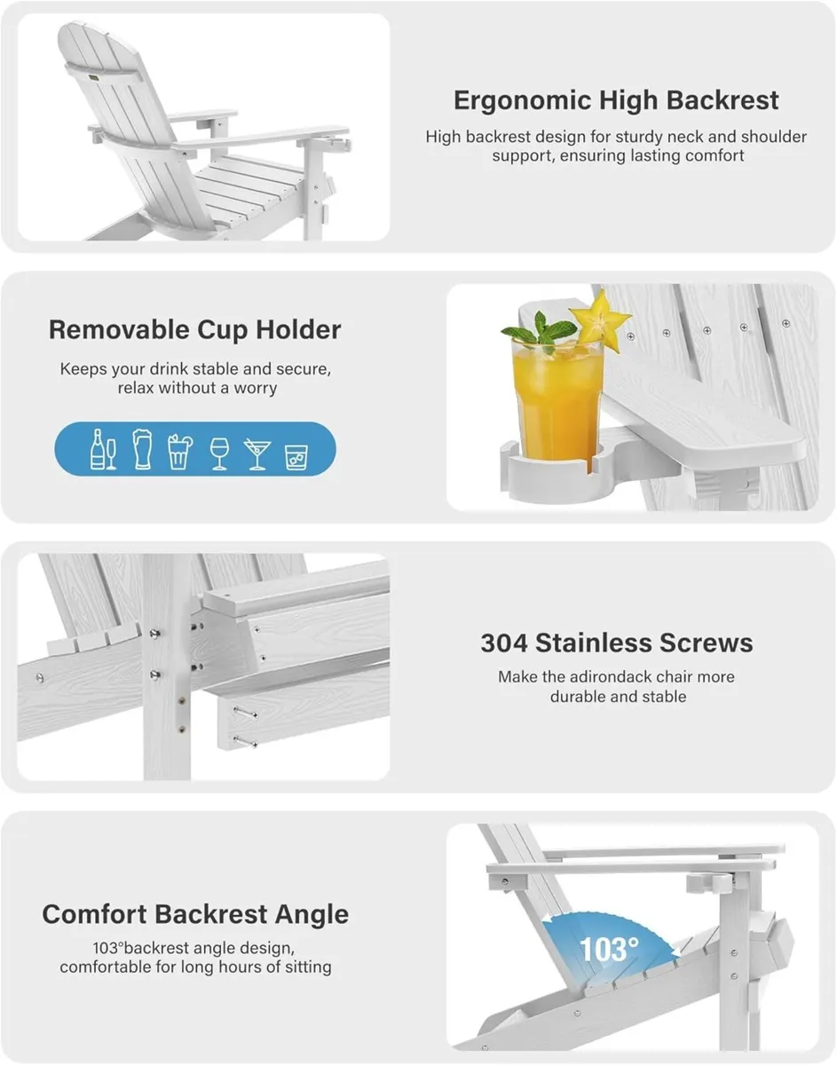 Adirondack Chair for Outdoor Garden: All-Season - Image 4