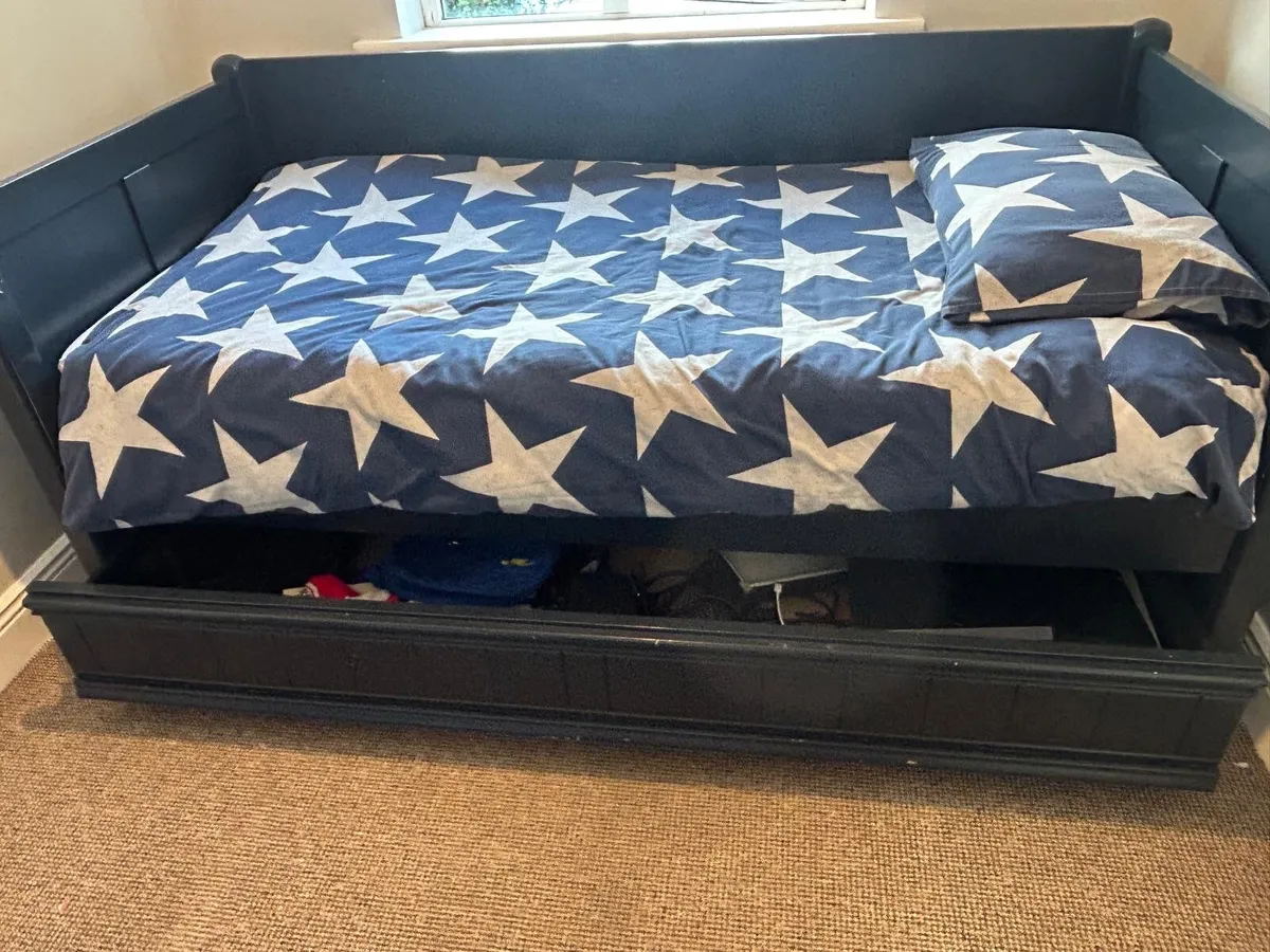 Aspace trundle single bed Prussian Blue - Image 3