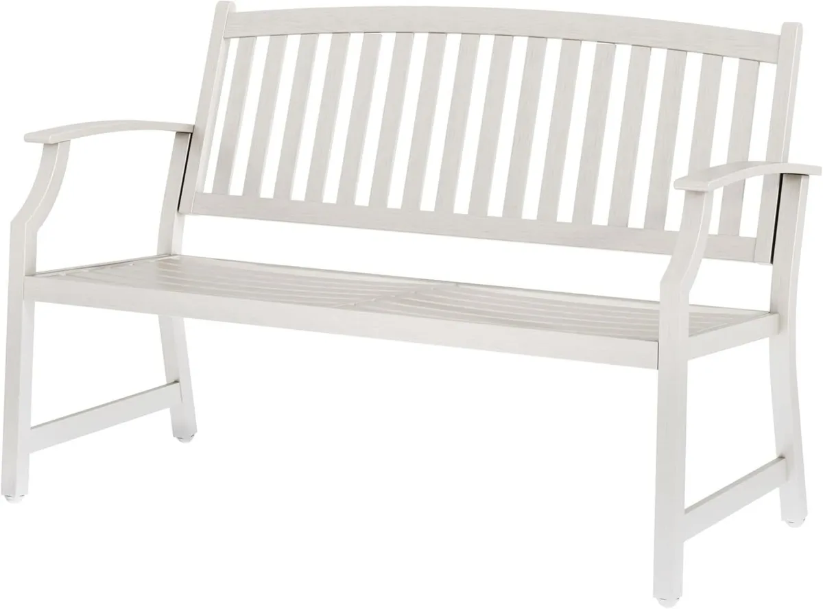 Garden Bench Outdoor with Anti-Rust Steel Metal - Image 1