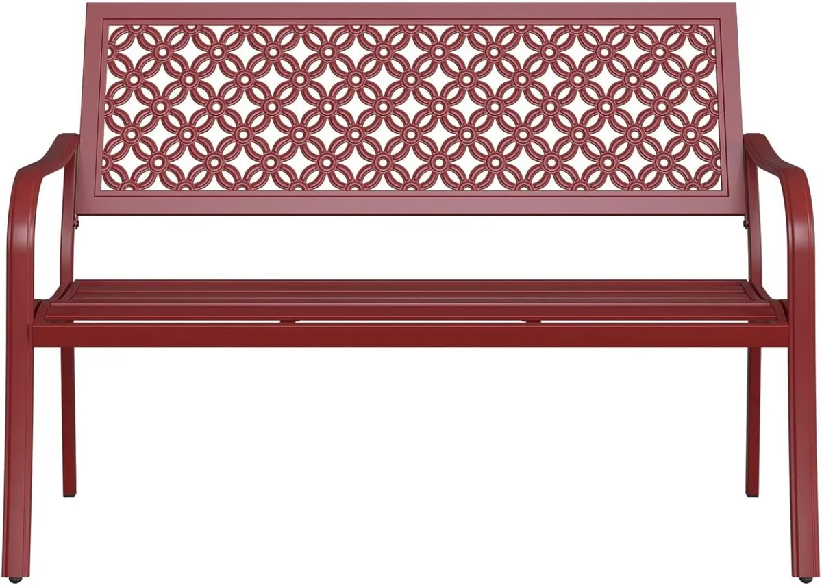 Garden Bench Outdoor with 2-3 Seater Rust - Image 1