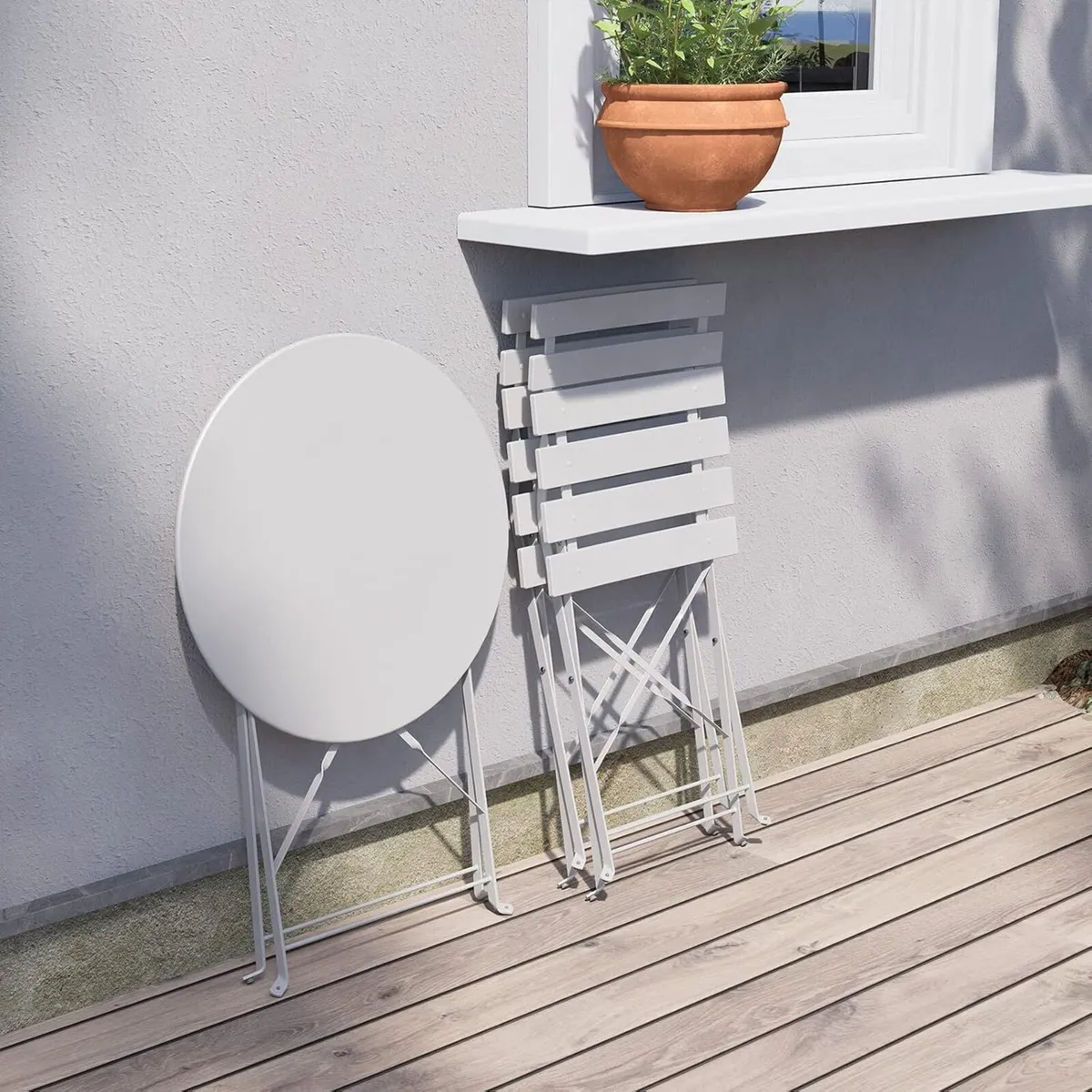 Bistro Set 3 Pieces Garden Furniture Folding 2 - Image 3